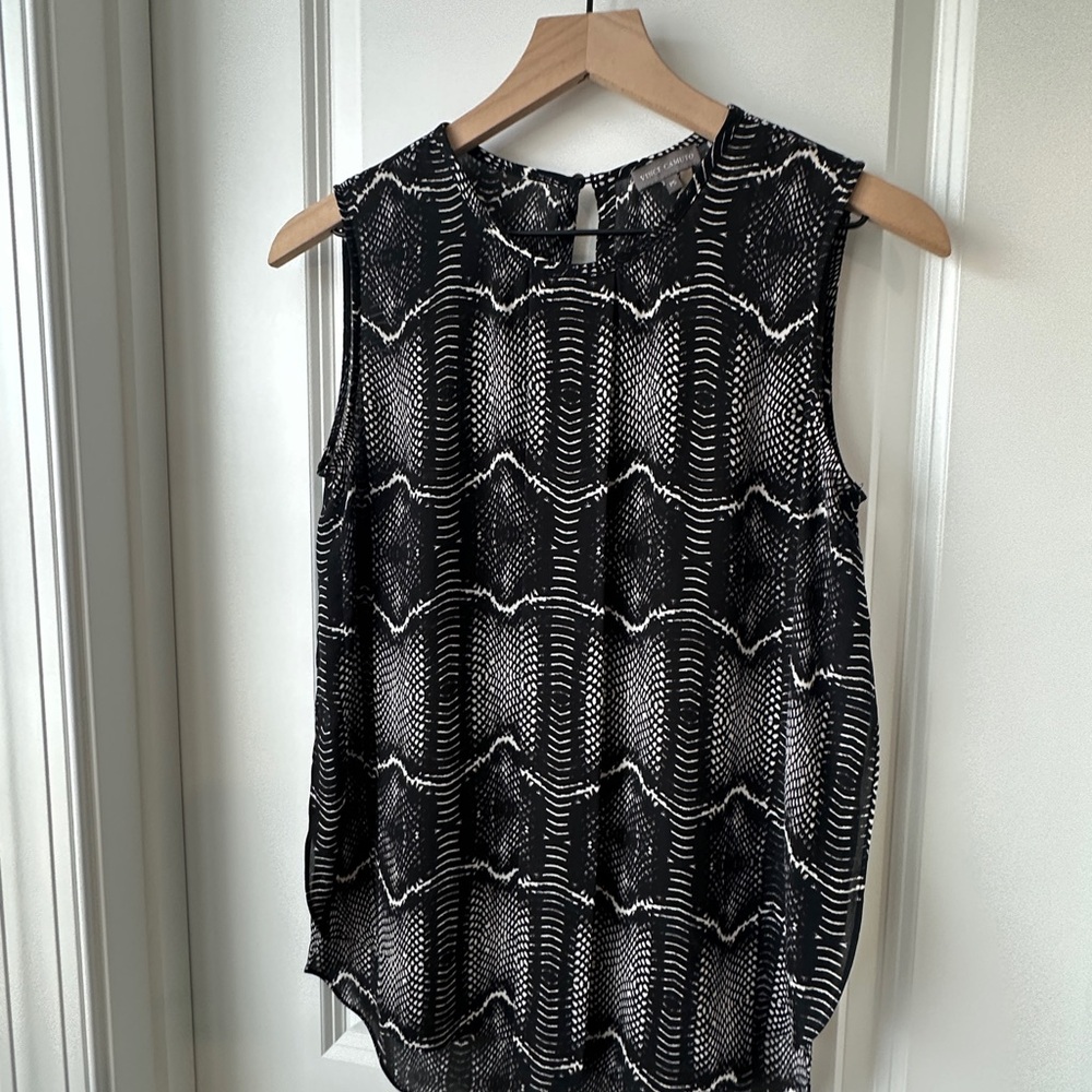 Black and White Sleeveless Top